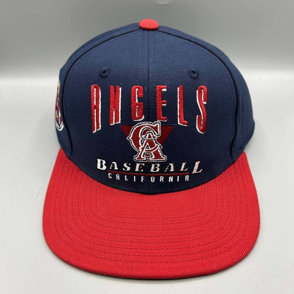 Los Angeles LA Angels Hat Men Blue Red Mitchell & Ness Snap Back Cap